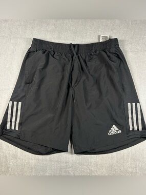 adidas Black Athletic Training Shorts with Reflective Stripes